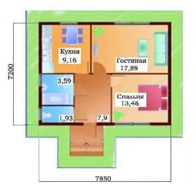 Планировка дома 50 кв метров