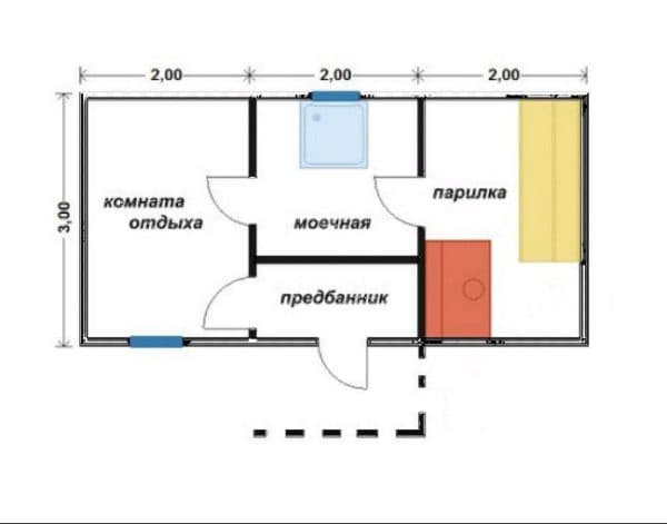 Баня 6х3 (вариант 2)