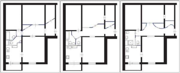 Перепланировка 3-комнатной квартиры
